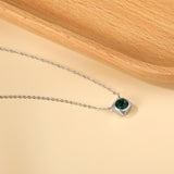 Necklace with 5 colors in square setting 42+5cm