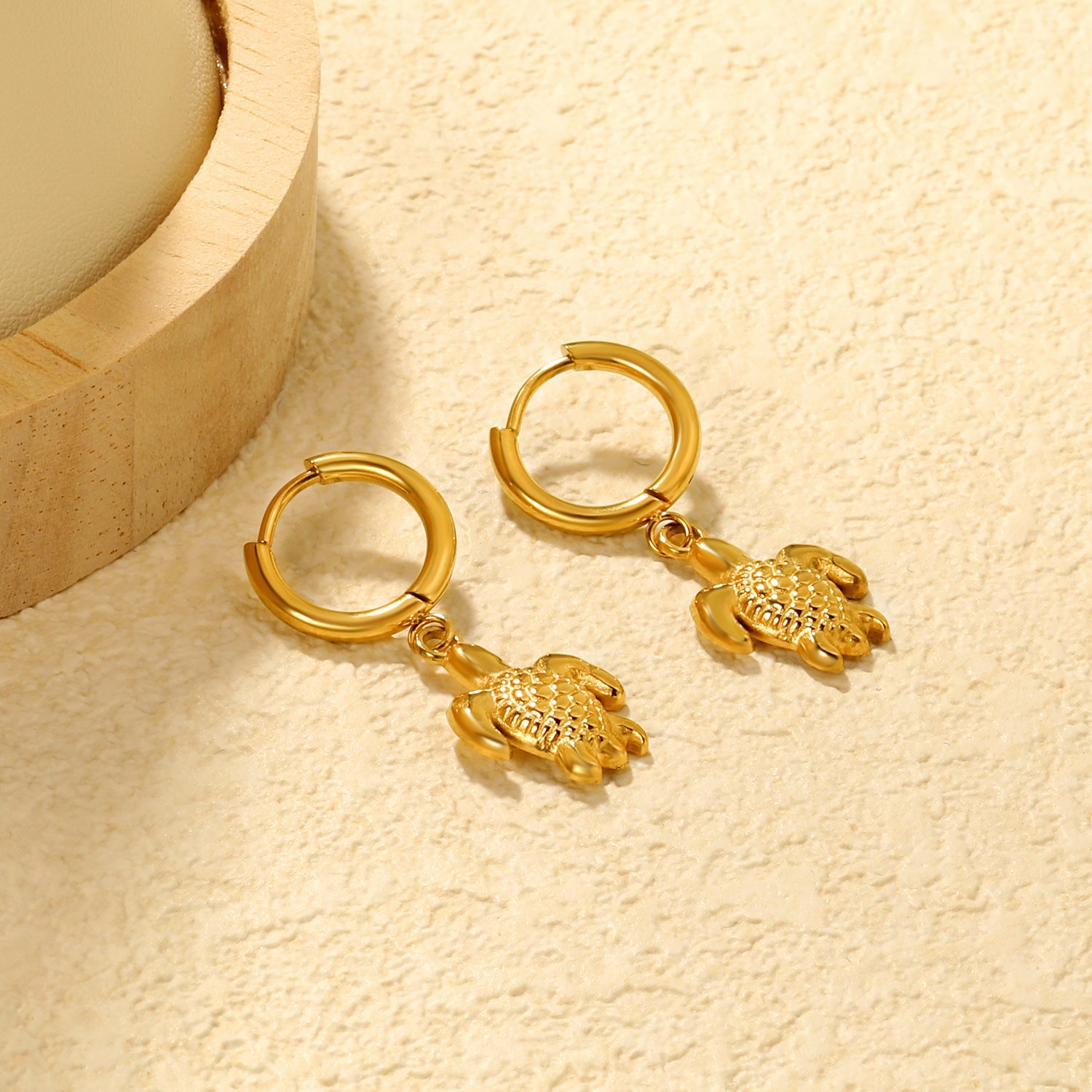 2.0*Inside 10mm earring+12*15mm sea turtle accessories earrings gold color asonjewelry