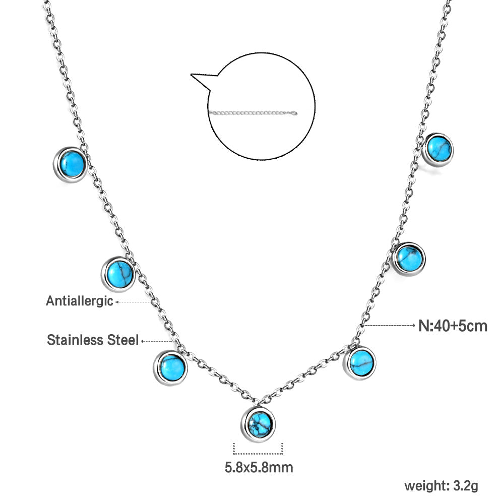 7 Half White Pearls Pendant Necklace 40+5cm asonjewelry