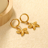 2.0*Inside 10mm earring+17*17mm starfish earring Gold color