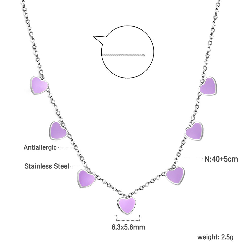 Heart + Butterfly Oil Drop Pendant Necklace asonjewelry