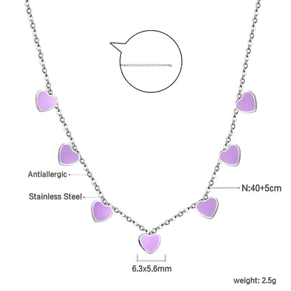 Heart + Butterfly Oil Drop Pendant Necklace asonjewelry