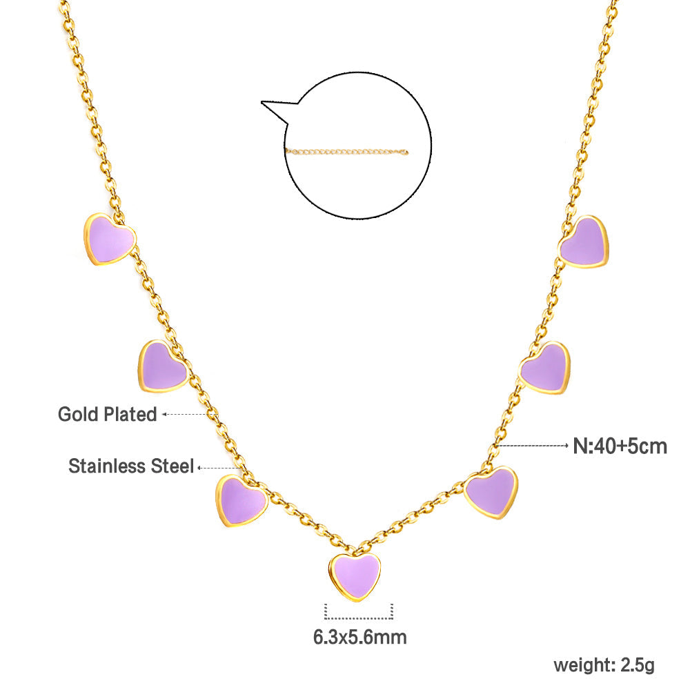 Heart + Butterfly Oil Drop Pendant Necklace asonjewelry