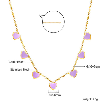 Heart + Butterfly Oil Drop Pendant Necklace asonjewelry