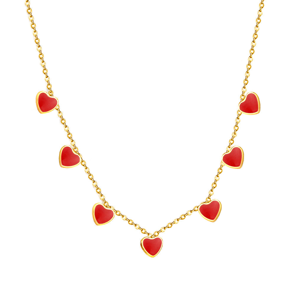 Heart + Butterfly Oil Drop Pendant Necklace asonjewelry