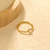 Gold Delicate CZ Open Rings