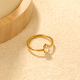 Gold Delicate CZ Open Rings