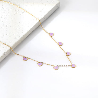 Heart + Butterfly Oil Drop Pendant Necklace asonjewelry