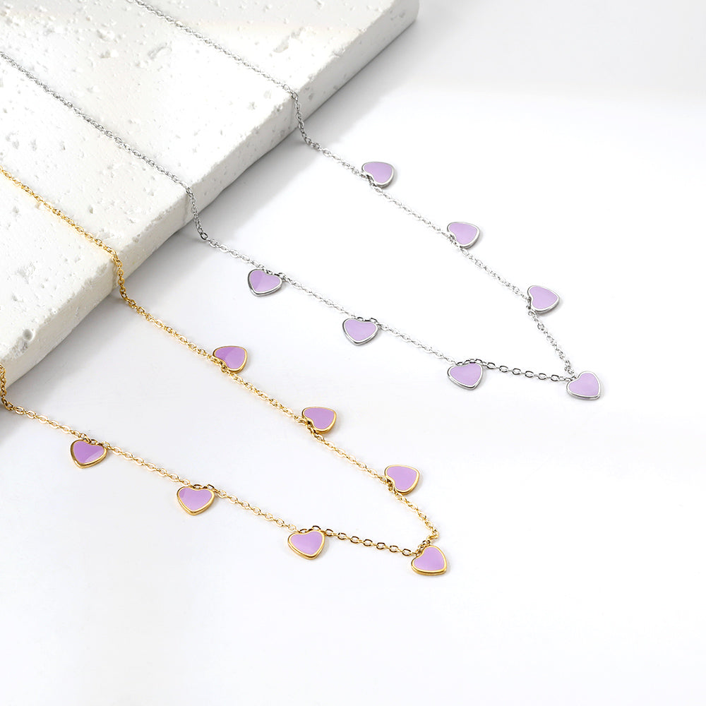 Heart + Butterfly Oil Drop Pendant Necklace asonjewelry