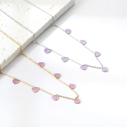 Heart + Butterfly Oil Drop Pendant Necklace asonjewelry