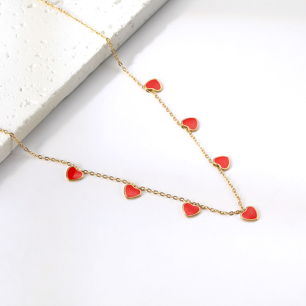 Heart + Butterfly Oil Drop Pendant Necklace asonjewelry