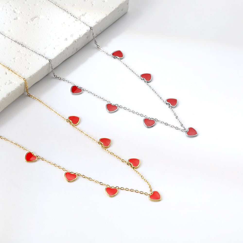 Heart + Butterfly Oil Drop Pendant Necklace asonjewelry