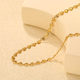 7 x 6mm love-themed accessory, 46+5cm necklace, steel color/gold color
