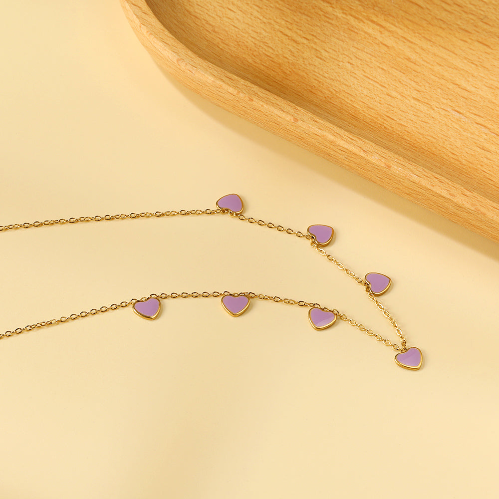 Heart + Butterfly Oil Drop Pendant Necklace asonjewelry