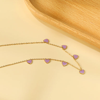 Heart + Butterfly Oil Drop Pendant Necklace asonjewelry