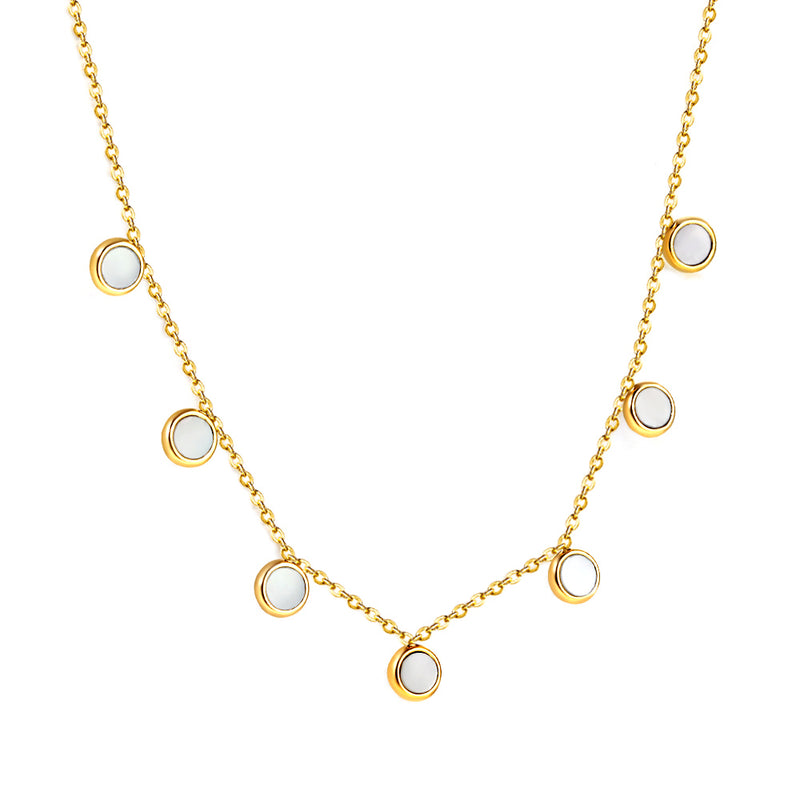 7 White Shell Pendant Necklace 40+5cm
