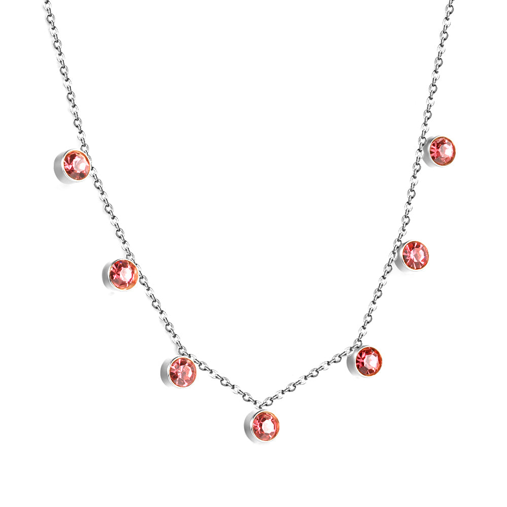 4 CZ necklaces in different colors asonjewelry