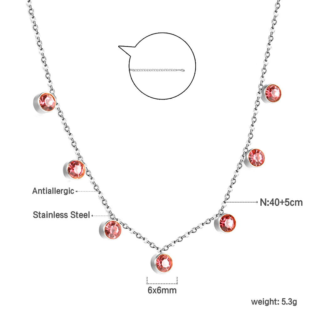 4 CZ necklaces in different colors asonjewelry