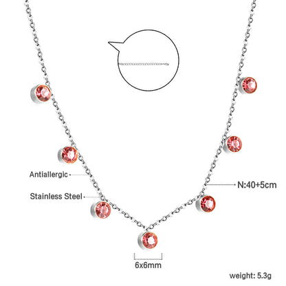 4 CZ necklaces in different colors asonjewelry