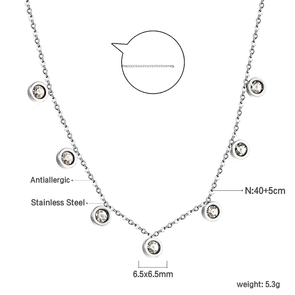 4 CZ necklaces in different colors asonjewelry