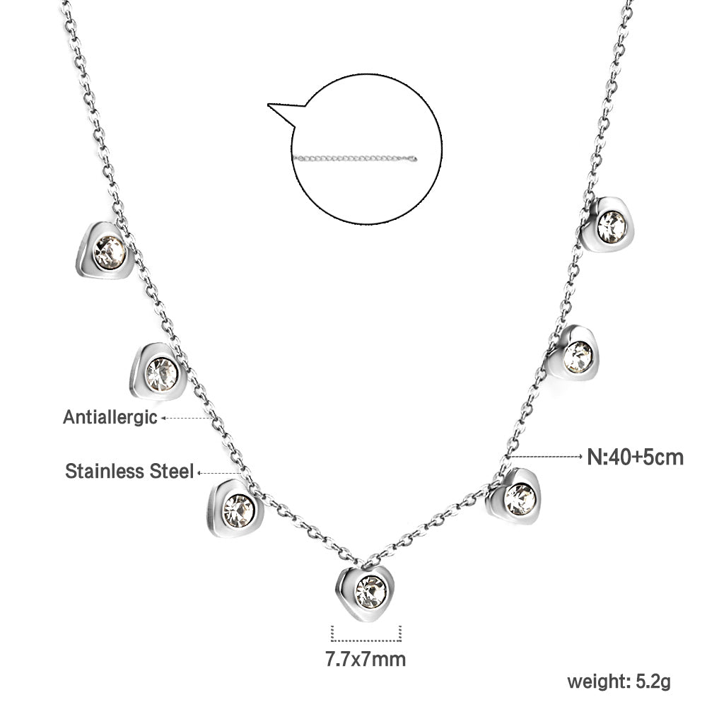 4 CZ necklaces in different colors asonjewelry