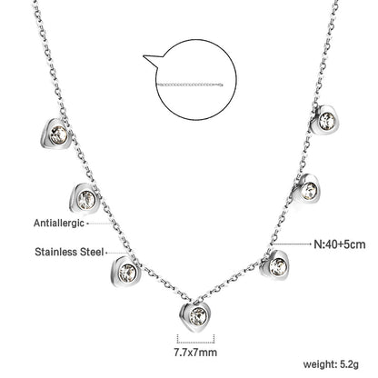 4 CZ necklaces in different colors asonjewelry