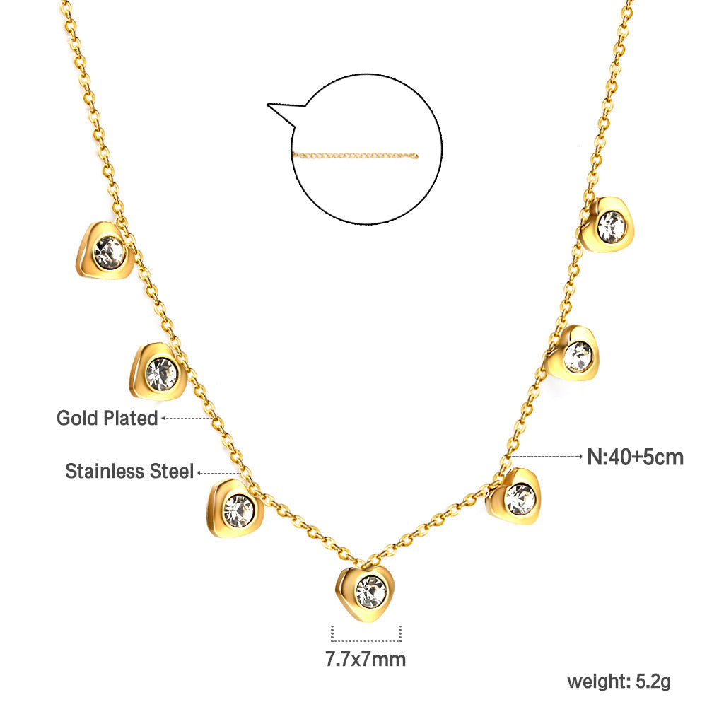 4 CZ necklaces in different colors asonjewelry