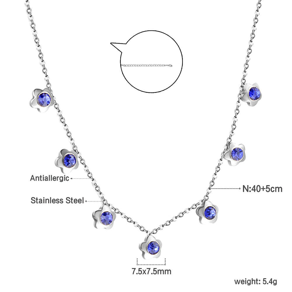 4 CZ necklaces in different colors asonjewelry