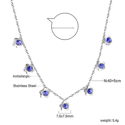 4 CZ necklaces in different colors asonjewelry