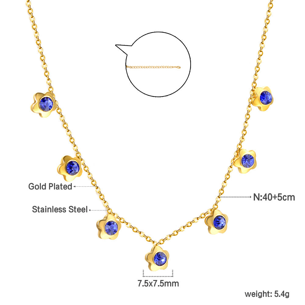 4 CZ necklaces in different colors asonjewelry
