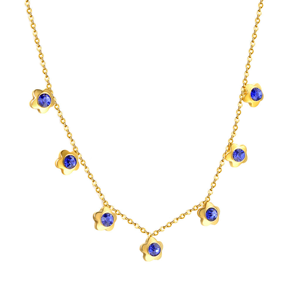 4 CZ necklaces in different colors asonjewelry