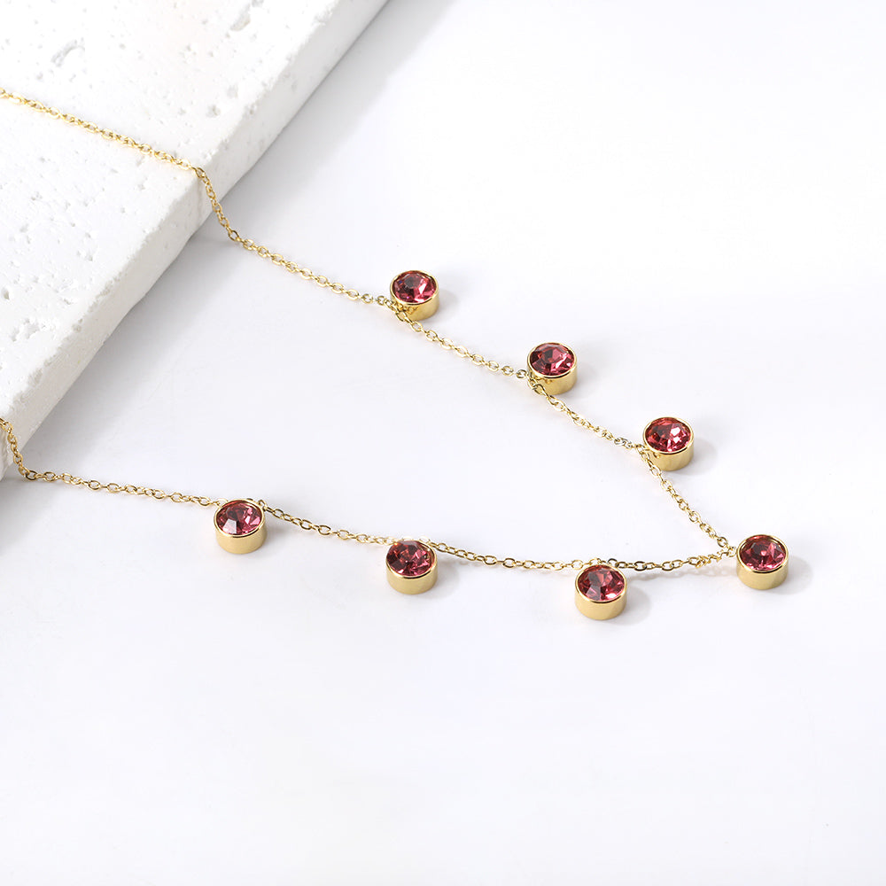 4 CZ necklaces in different colors asonjewelry
