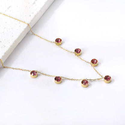 4 CZ necklaces in different colors asonjewelry