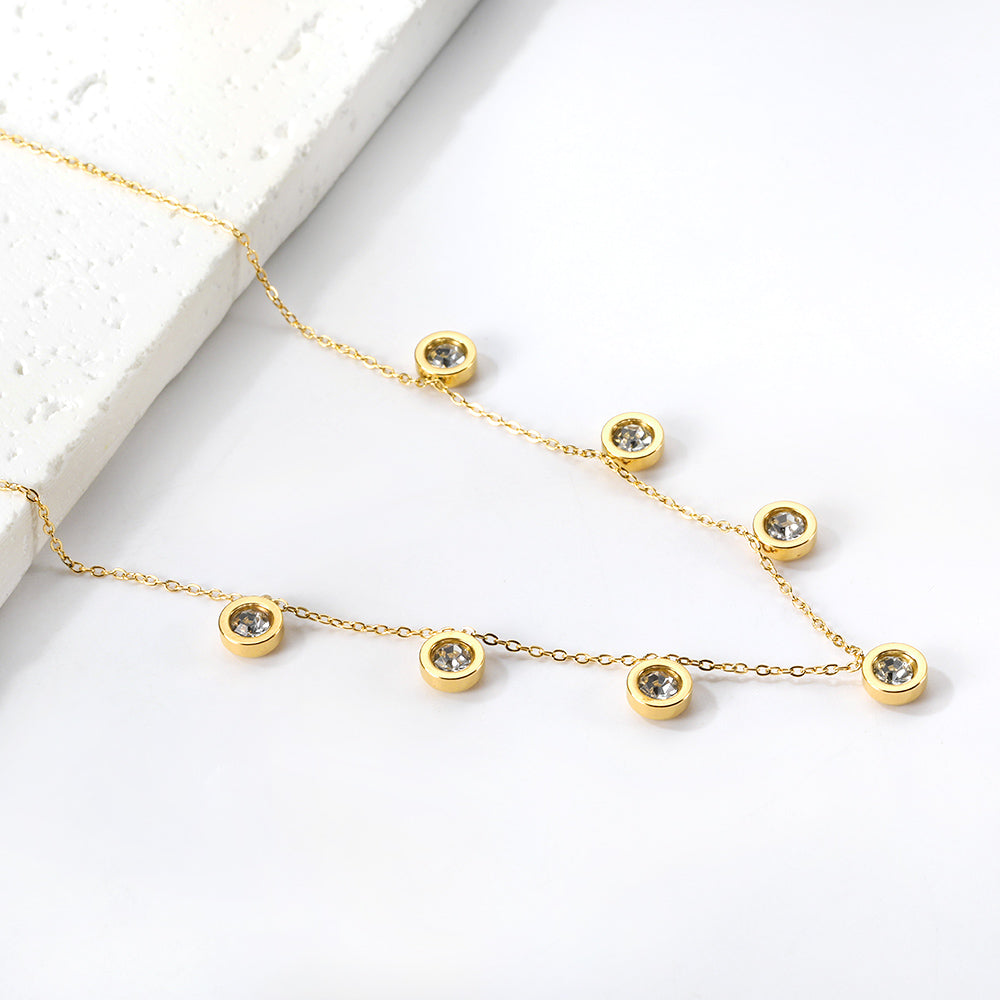 4 CZ necklaces in different colors asonjewelry