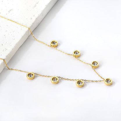 4 CZ necklaces in different colors asonjewelry