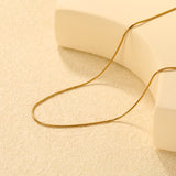 4mm double bead pendant + 3x6mm hollow round beads round bead sliding snake bone chain 60cm necklace, gold