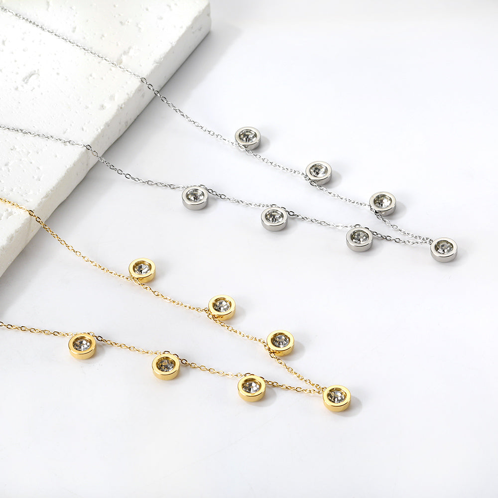 4 CZ necklaces in different colors asonjewelry