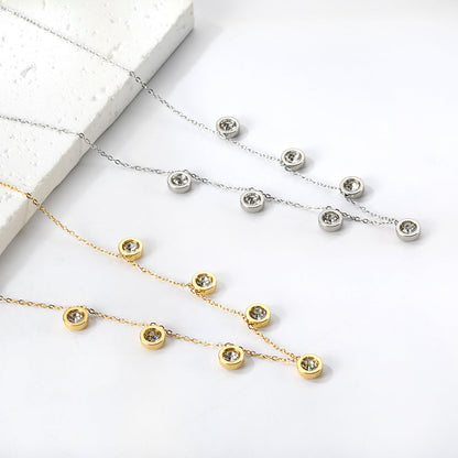 4 CZ necklaces in different colors asonjewelry