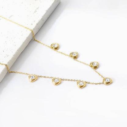 4 CZ necklaces in different colors asonjewelry