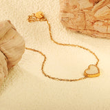 10.7*9.7mm bead edge heart shape with white shells accessories bracelet 17+3cm+6mm round end tag gold color