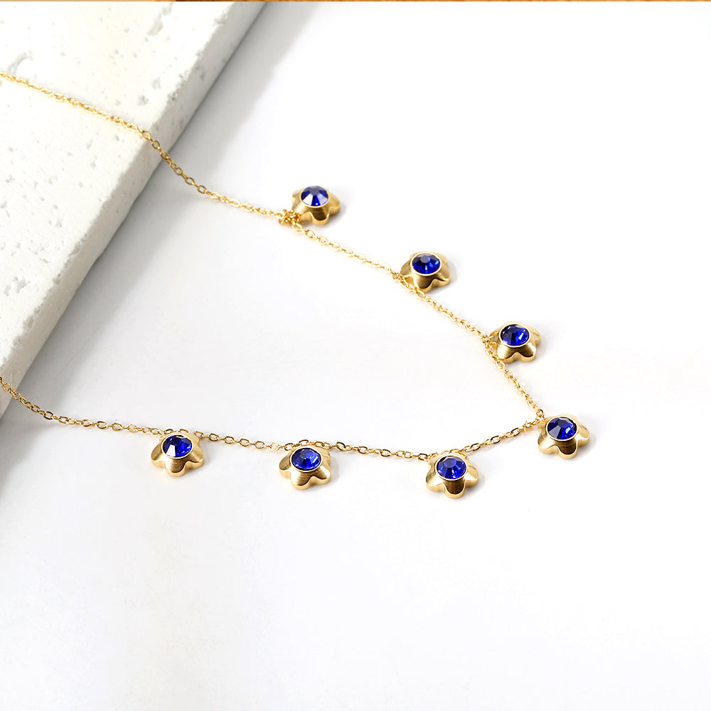 4 CZ necklaces in different colors asonjewelry
