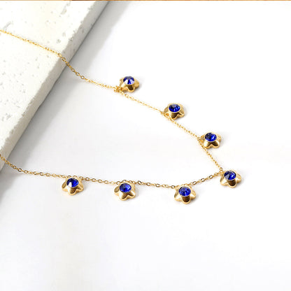 4 CZ necklaces in different colors asonjewelry