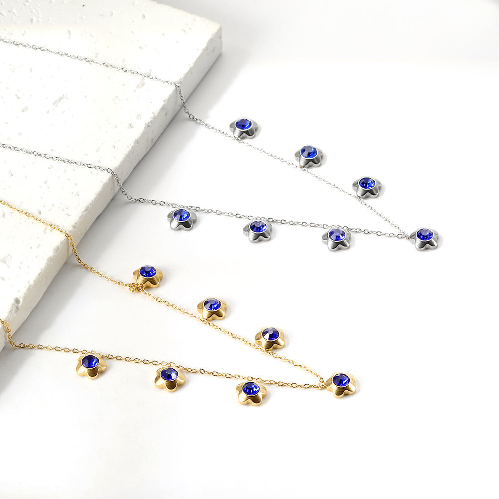4 CZ necklaces in different colors asonjewelry