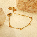 5*4.3mm bead edge peach heart accessories(1.5cm interval)17+3cm+6mm round end tags gold color