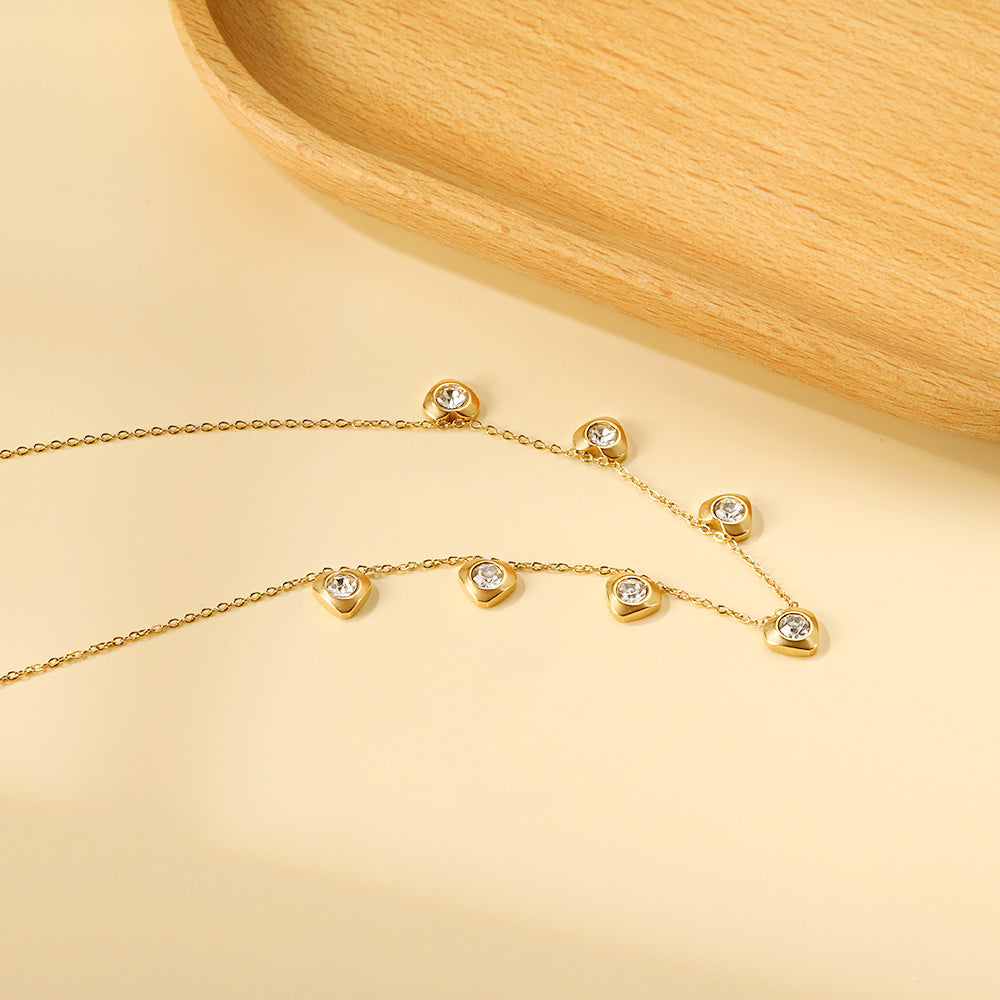 4 CZ necklaces in different colors asonjewelry