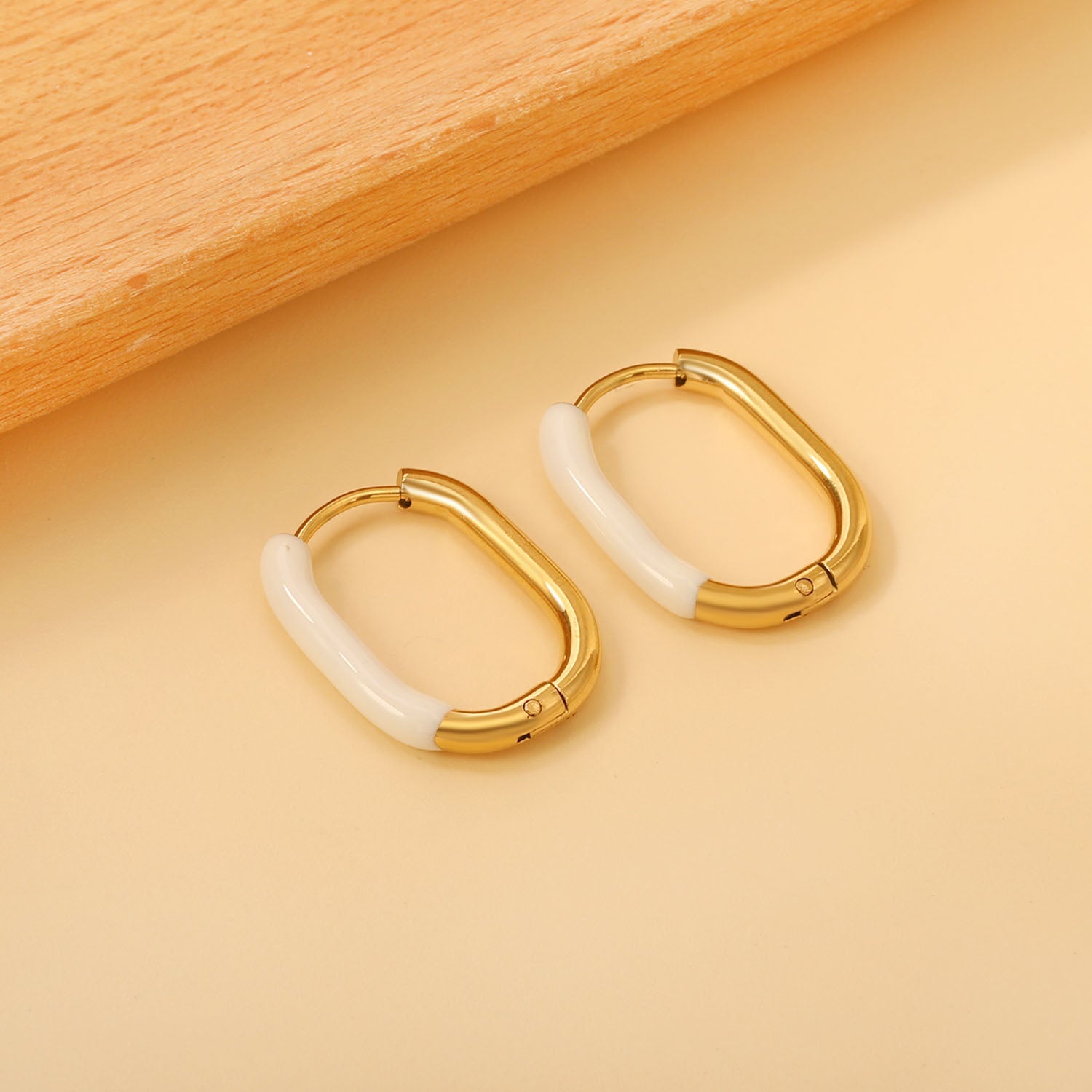 U-Shape Single White/Black/Purple/Pink/Lake Blue Drop Earrings 15.7*20.7*2.5mm asonjewelry