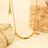 Wire 3*width 32*height 16.3mm flat U-shaped pendant necklace 40+5cm steel color/golden color
