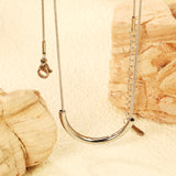 Wire 3*width 32*height 16.3mm flat U-shaped pendant necklace 40+5cm steel color/golden color