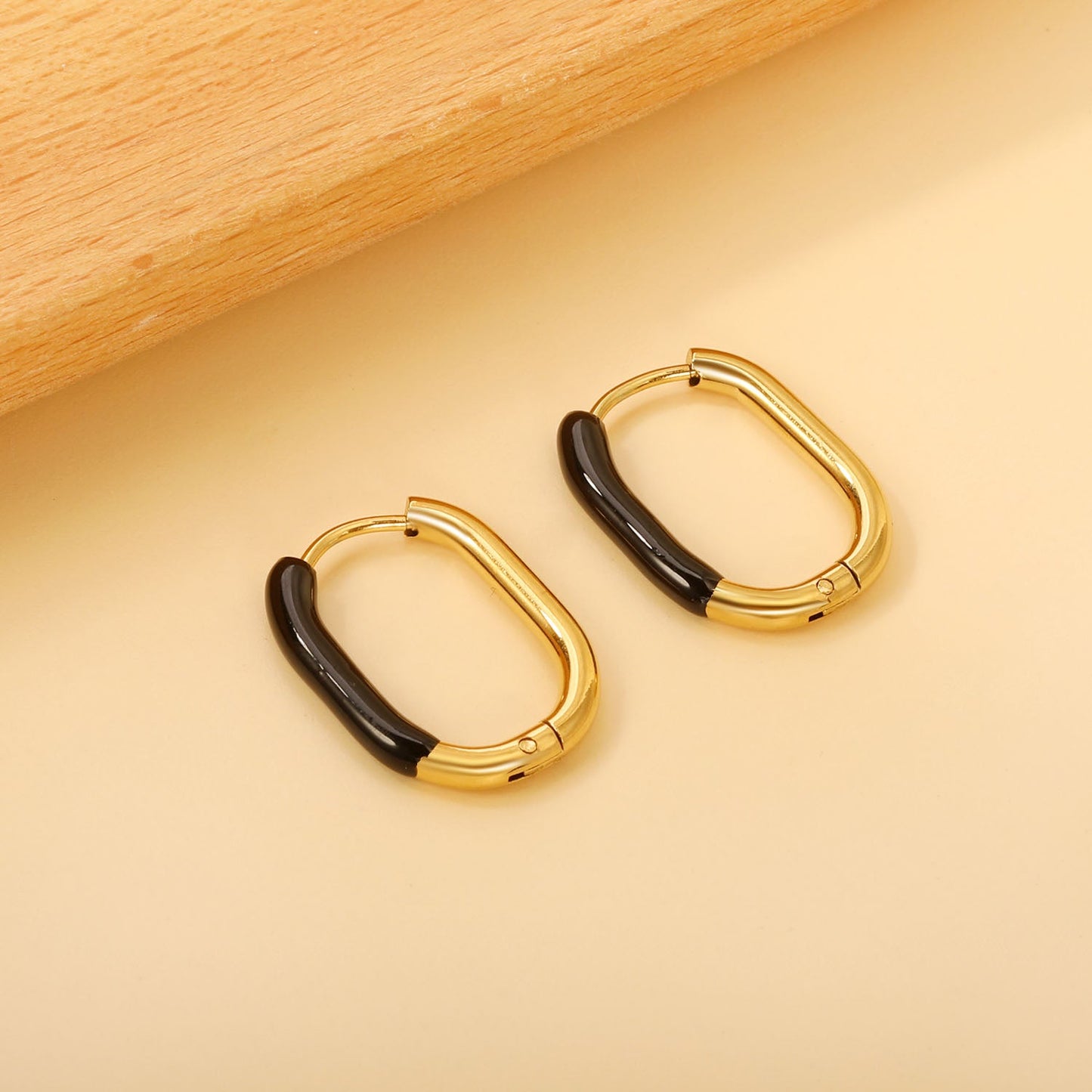 U-Shape Single White/Black/Purple/Pink/Lake Blue Drop Earrings 15.7*20.7*2.5mm asonjewelry