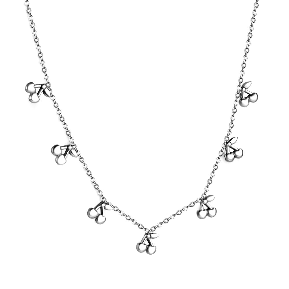 4 Different necklaces shell + cherry + crown + red dragonfly asonjewelry